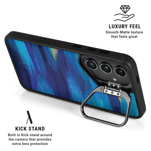 Ocean Blue Brush Stroke by Etta Vee Galaxy S25 Kickstand Case